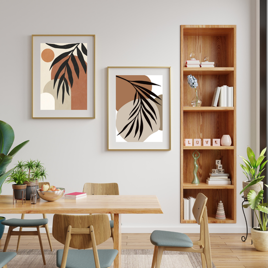 Boho Abstract Botanical Wall Art Set of 5 – Digital Prints