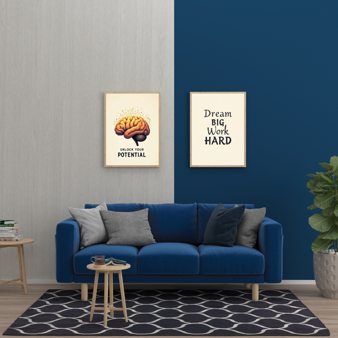 Motivational Wall Art Set – Dream Big & The Journey is the Reward