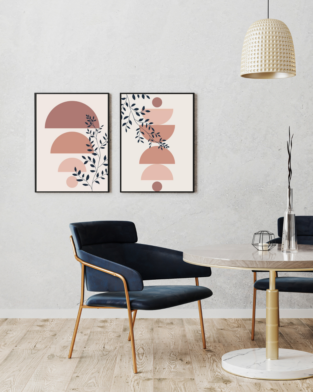 Boho Minimalist Abstract Wall Art Set of 2 – Printable Digital Download