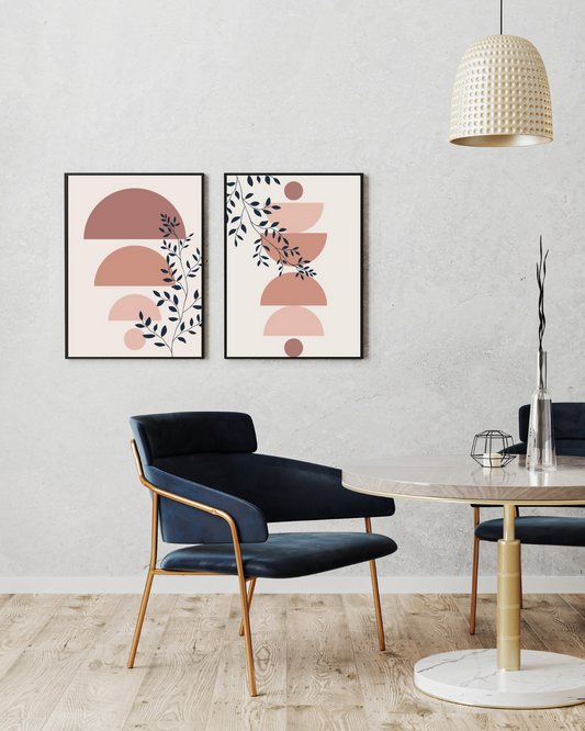 Boho Minimalist Abstract Wall Art Set of 2 – Printable Digital Download