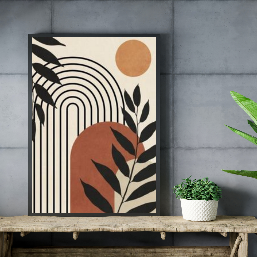 Boho Abstract Botanical Wall Art Set of 5 – Digital Prints